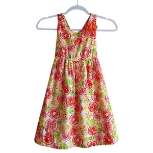 PENELOPE MACK LTD Girls Dress Orange Citrus Cotton Summer LinedSz 6X